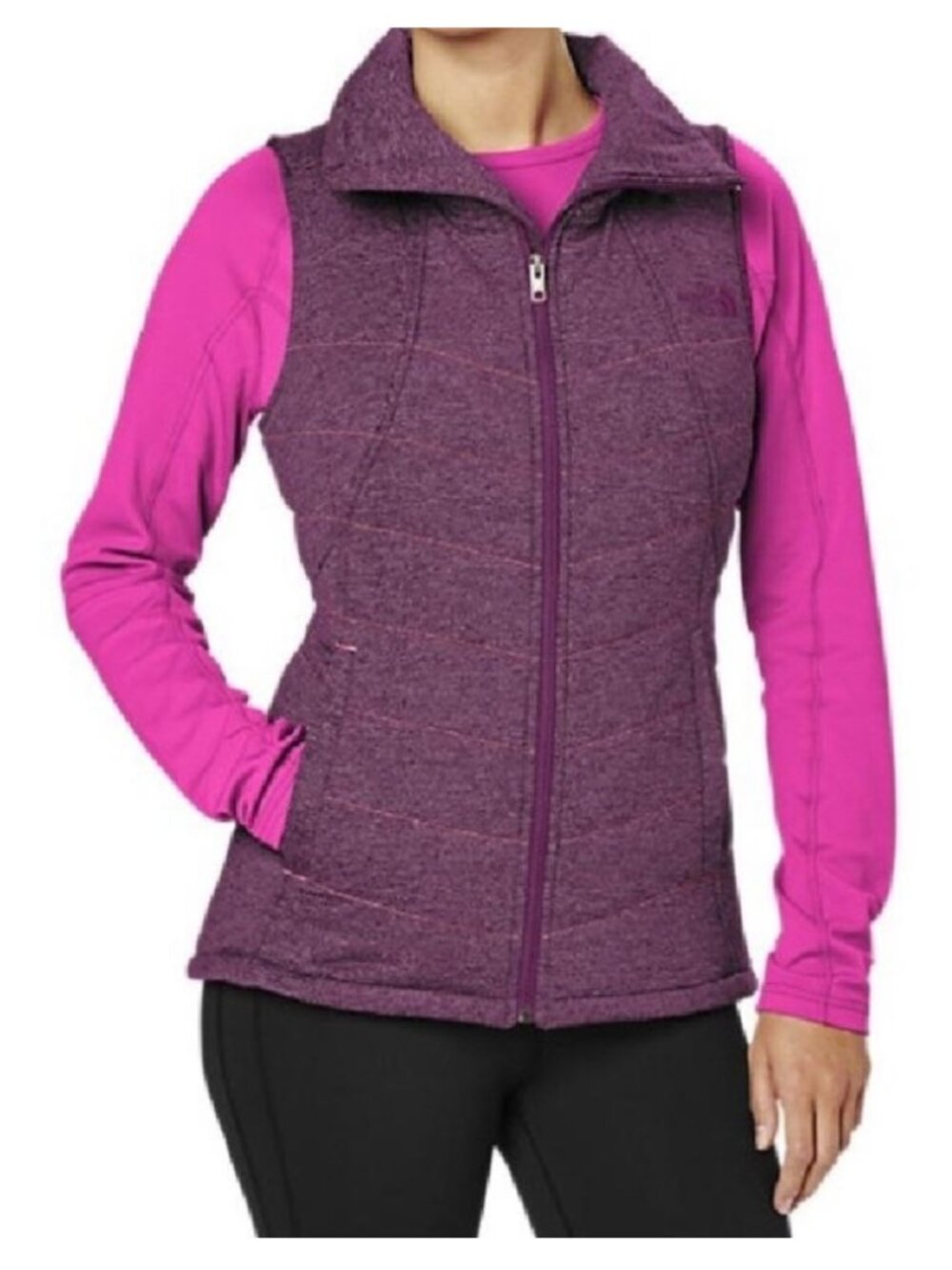 The North Face Pseudio Purple Stripe Puffer Vest S
